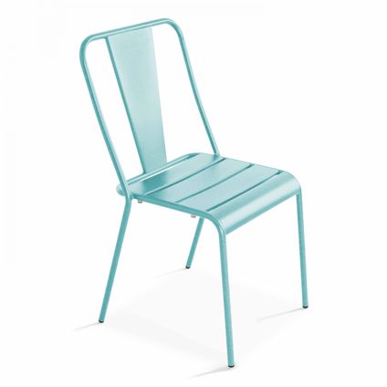 Oviala DIEPPE Turquoise metalen stoel