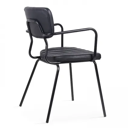 Oviala Set van 2 stoelen met armleuningen in zwart gecoat textiel 3