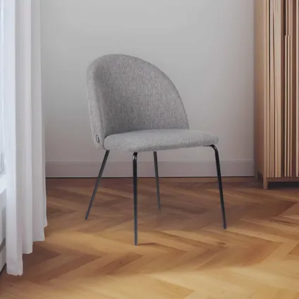 Oviala Set van 4 stoelen in antraciet stof 2