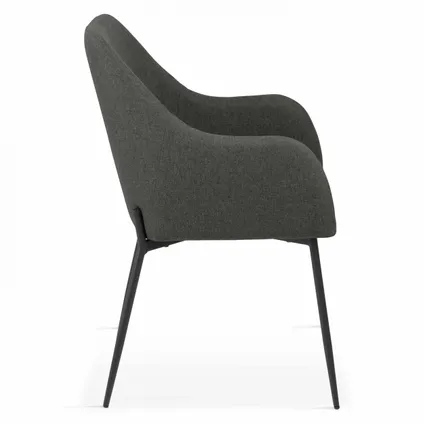 Oviala Set van 2 stoelen met armleuningen in grijze stof 2