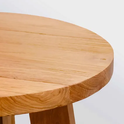 Oviala Ronde salontafel van gerecycled massief teakhout, 50 cm 2