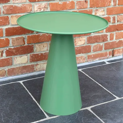 Table basse ronde 50 cm en acier Oviala Gomba vert cactus 2