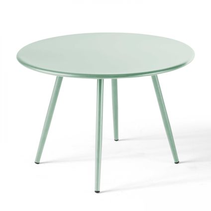 Table basse ronde en métal Oviala Palavas vert sauge 50 cm