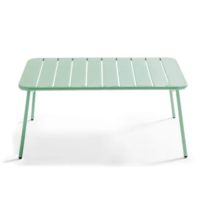 Oviala Lage tuin salontafel, groen salie staal, 90 x 50 cm 2