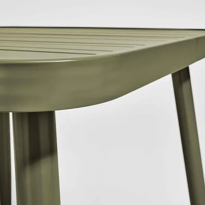 Oviala Vierkante tuin tafel van kaki groen aluminium 4