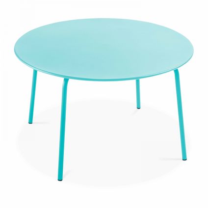 Oviala Ronde tuin tafel van turquoise staal, 120 cm