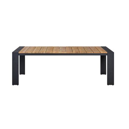 Sens-Line - Bois de teck Kingston - Table de jardin - 180 cm - Noir/Marron