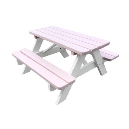 SenS-Line - Table de pique-nique pour enfants Minnie - 90 cm - Rose/ Blanc