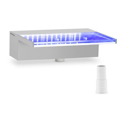 Uniprodo Fontaine de piscine - 30 cm - Éclairage LED - Bleu / Blanc - Grande lame d'eau UNI_WATER_23
