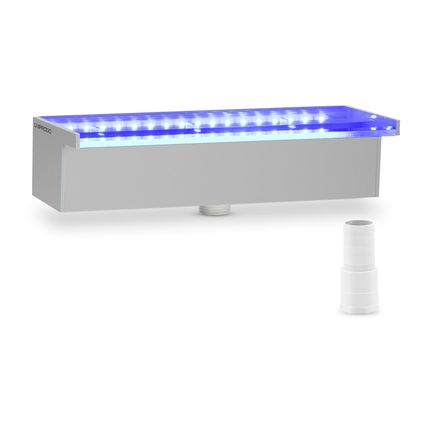 Uniprodo Fontaine de piscine - 30 cm - Éclairage LED - Bleu / Blanc - Grande lame d'eau UNI_WATER_22