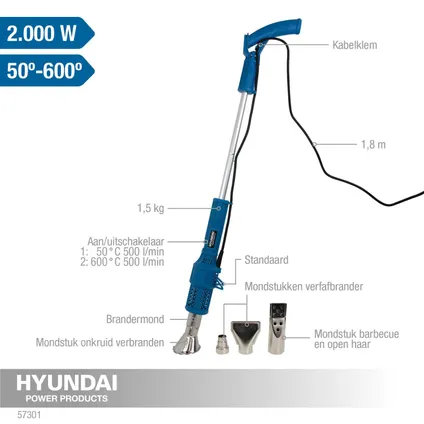 Désherbeur Hyundai 57301, 2000W 2