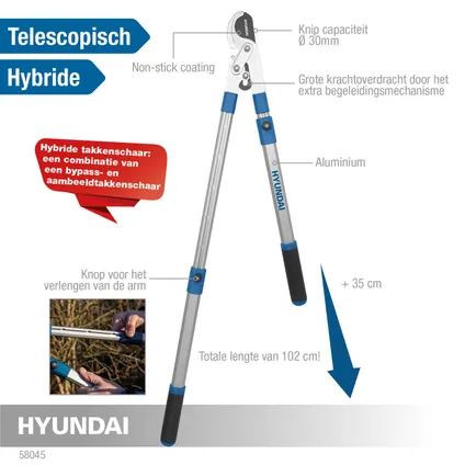 Hyundai takkenschaar 58045, telescopisch 2