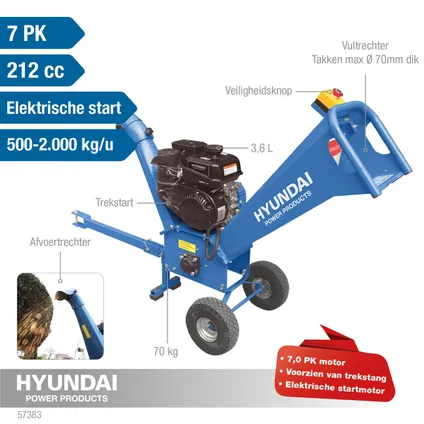 Hyundai houtversnipperaar 57383, 7pk 2