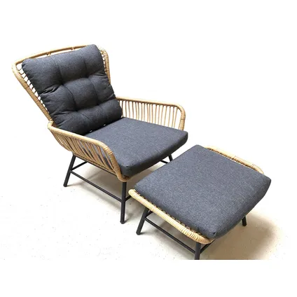 Loungestoel Dex met voetenbankje | Bamboe 4