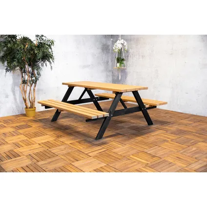 Sens-Line - Jack picknicktafel 180 cm - Zwart/Bruin 2