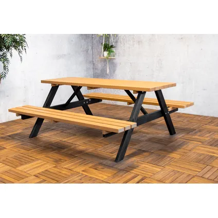 Sens-Line - Jack picknicktafel 180 cm - Zwart/Bruin 4
