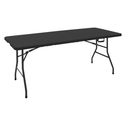 Table de Camping ML-Design Pliante Noir, 180 x 74 x 74 cm, en Plastique HDPE , 6 Personnes