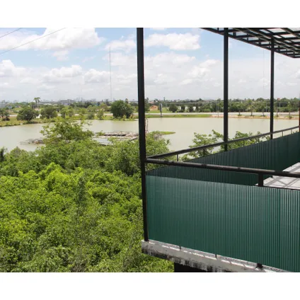 Intergard - Tuinscherm tuinafscheiding balkonscherm kunststof PVC groen 1x5m 2
