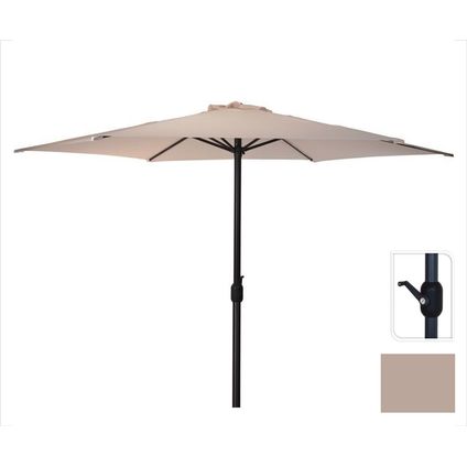 Parasol taupe Ø300 cm pour le jardin et la terrasse | avec un système d'amarrage pratique