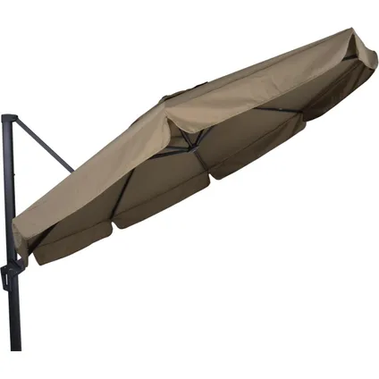 Parasol flottant Vierge Taupe Ø350 cm - y compris le pied de parasol lourd 2