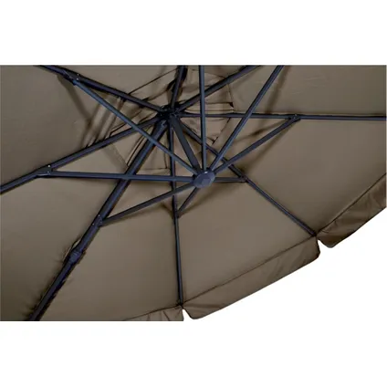 Parasol flottant Vierge Taupe Ø350 cm - y compris le pied de parasol lourd 3
