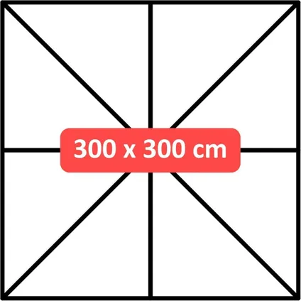 Zweefparasol Virgo Grijs 300 x 300 cm - inclusief kruisvoet 5