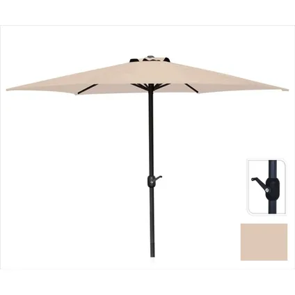 Crème de parasol Ø300 cm pour le jardin et la terrasse | avec un système d'amarrage pratique