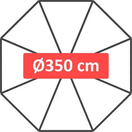 Zweefparasol Virgo Grijs Ø350 cm - inclusief kruisvoet 5