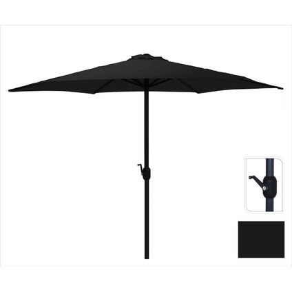 Parasol noir Ø300 cm pour le jardin et la terrasse | avec un système d'amarrage pratique