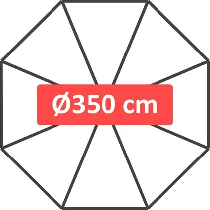 Zweefparasol Virgo Grijs Ø350 cm - inclusief zware parasolvoet 5