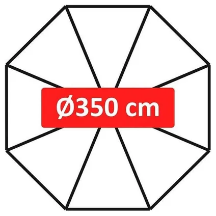 Zweefparasol VirgoFlex Taupe Ø350 cm - inclusief kruisvoet 9