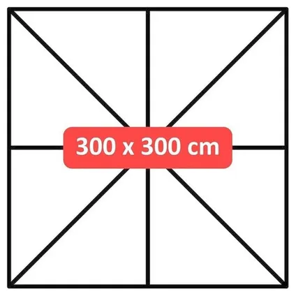 Zweefparasol VirgoFlex Ecru 300 x 300 cm - inclusief kruisvoet 9