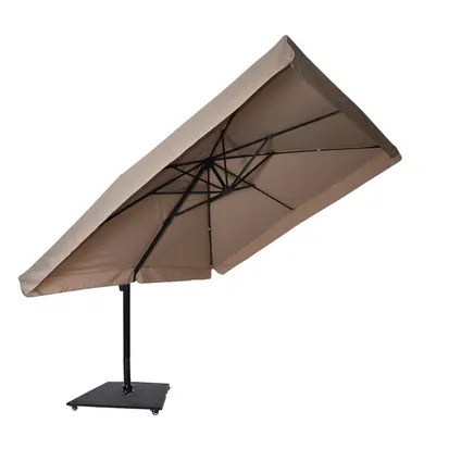 Zweefparasol Virgo Taupe 300 x 300 cm - inclusief zware parasolvoet 2