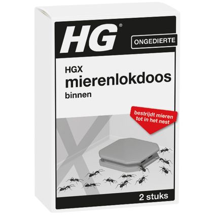 HGX lokdoos tegen mieren - 2 stuks - voor gebruik binnen - bestrijdt mieren effectief