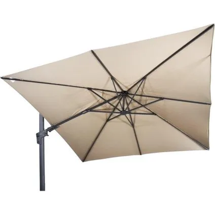 Zweefparasol VirgoFlex Ecru 300 x 300 cm - inclusief zware parasolvoet 2