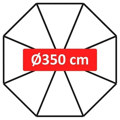 Zweefparasol Virgo Ecru Ø350 cm - inclusief zware parasolvoet 4