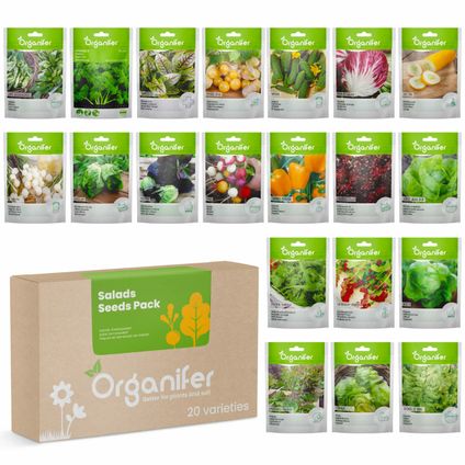 Organifer - Kit de Graines de Salade - 20 variétés