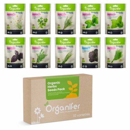 Organifer - Biologische Kruidenzaden Pakket – 10 Soorten