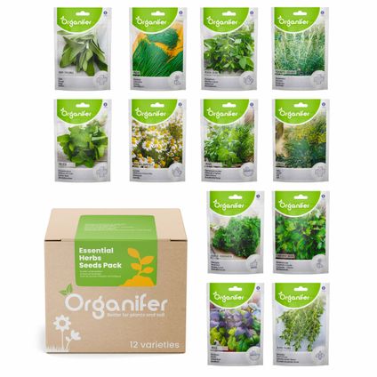 Organifer - Pack de Semences de Herbes - 12 Variétés Essentielles