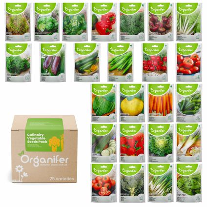 Organifer - Pack de Semences de Légumes – 25 Variétés Culinaires