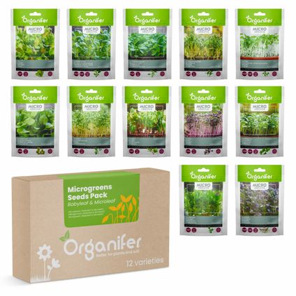 Organifer - Microgreens (Babyleaf & Microleaf) Pakket - 12 Soorten