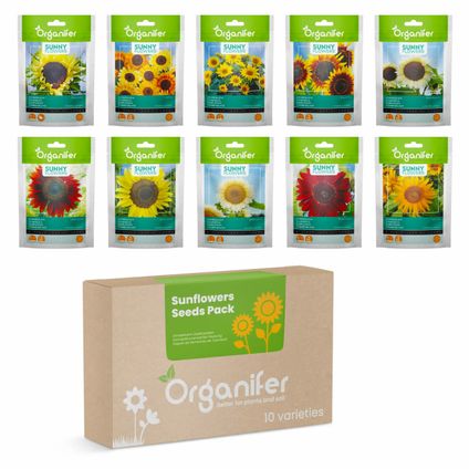 Organifer - Zonnebloem Zadenpakket - 10 Soorten