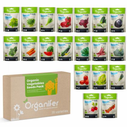 Organifer - Kit de Semences de Légumes Biologiques - 19 Variétés