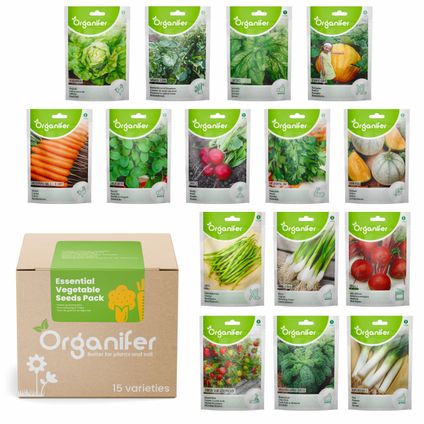 Organifer - Pack de Semences de Légumes - 15 Variétés Essentielles