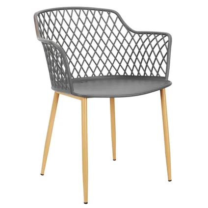 Ensemble de 4 chaises de jardin modernes et confortables de couleur gris 3