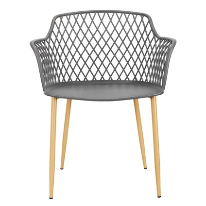 Ensemble de 4 chaises de jardin modernes et confortables de couleur gris 4