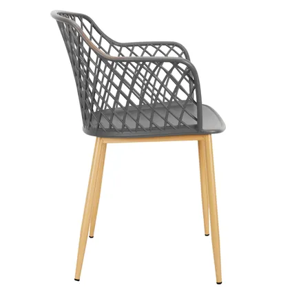 Ensemble de 4 chaises de jardin modernes et confortables de couleur gris 5