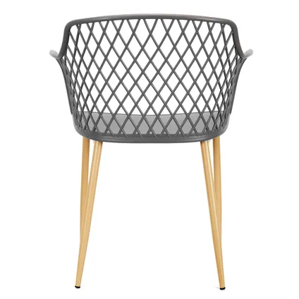 Ensemble de 4 chaises de jardin modernes et confortables de couleur gris 6