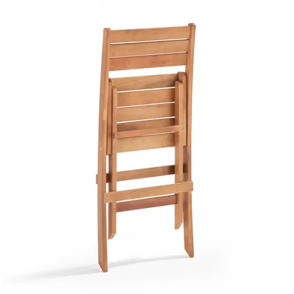 Oviala Tafel en 2 inklapbare houten stoelen van eucalyptus 5