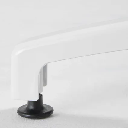 Oviala Set hoge tafel met licht eiken laminaat en 2 hoge grijze stoelen 5